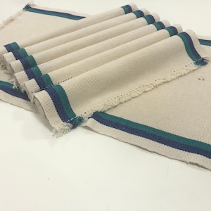 Ribbed Cotton Table Mats, Non skid, thick, durable, textured - Set of 6