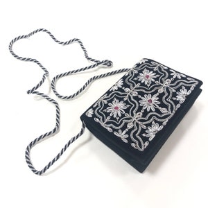 Velvet Evening clutch/Bag with Zardozi embroidery, OOAK statement bag, handbag,gift for her,Hand embroidered clutch