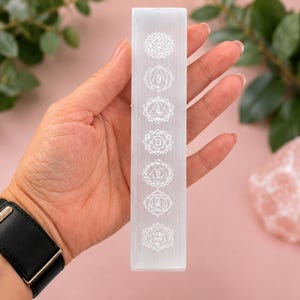 Selenite Charging Plates - ( round and 7 chakra stick available )Crystal Cleansing & Energy Charging image 5