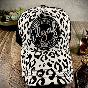 IDGAF, Adjustable Closure - Leopard Print Women&#39;s Cap: