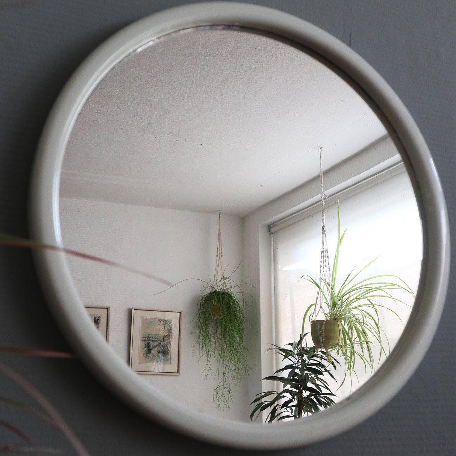 Vintage Round Plastic Space Age Wall Mirror Retro Wall Mirror Etsy