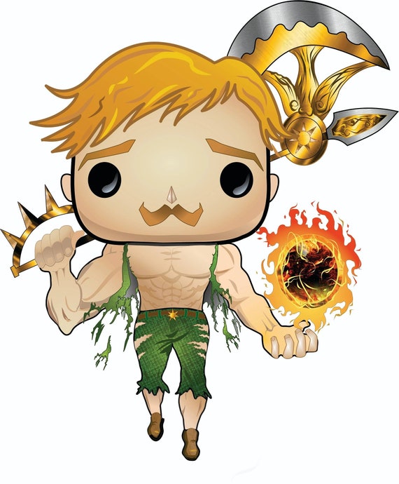Drawing & Illustration Art & Collectibles Escanor Seven deadly Sins Funko pop portrait digital