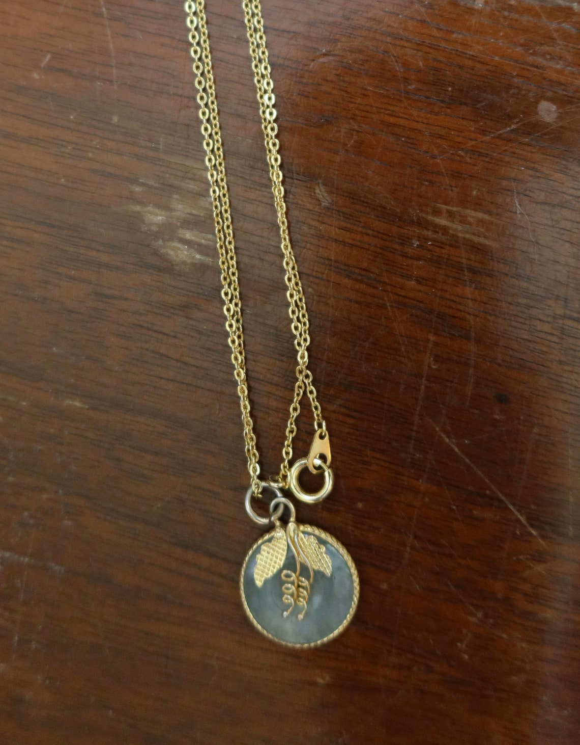 Gold Jade Pendant on Chain - Etsy