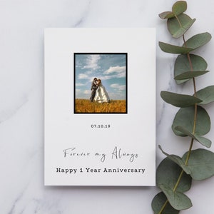 Tarjeta de primer aniversario personalizada / tarjeta de aniversario para él / tarjeta de aniversario para ella / feliz aniversario / tarjeta de 1er aniversario /