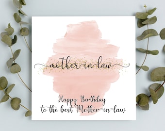 Mother-in-Law Birthday Card | Happy Birthday Mum | Happy Birthday Mom | Mother in Law Birthday Card | Mum's Birthday | Mum Birthday Card