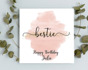 Best friend birthday card | Bestie | A6 or Square Card | Happy Birthday Card for Best Friend | Bestie Birthday | Happy Birthday card  |
