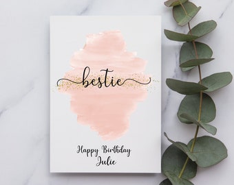 Best friend birthday card | Bestie | A6 or Square Card | Happy Birthday Card for Best Friend | Bestie Birthday | Happy Birthday card  |