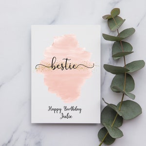Carte d’anniversaire du meilleur ami | Bestie | | A6 ou Square Card Carte de joyeux anniversaire pour le meilleur ami | | d’anniversaire Bestie | de la carte Joyeux anniversaire