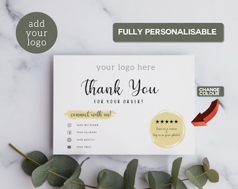 Personalised Thank you for your order packaging cards | Small Business Cards | Personalised Business Thank you Cards