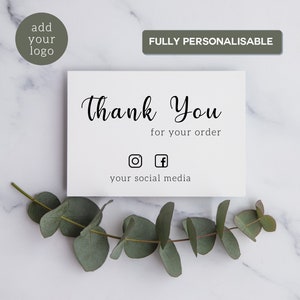 Obrigado personalizado pelos cartões de embalagem do seu pedido | Cartões de visita pequenos | Cartões de agradecimento empresariais personalizados