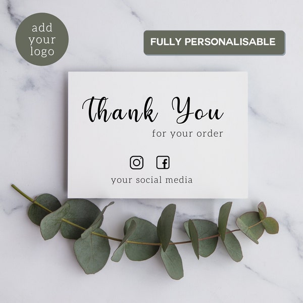 Personalised Thank you for your order packaging cards | Small Business Cards | Personalised Business Thank you Cards