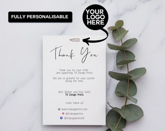 Personalised Thank you for your order packaging cards | Small Business Cards | Personalised Business Thank you Cards