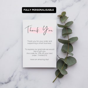 Obrigado personalizado pelos cartões de embalagem do seu pedido | Cartões de visita pequenos | Cartões de agradecimento empresariais personalizados