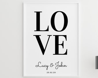 Personalised Anniversary Gift |  Present Framed, Print, Canvas or Downloadable Image Available | Personalised Wall Art | 1st Anniversary