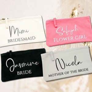 Flower Girl Canvas Pouch - Flower Girl Gift - Bridesmaid  Gift -  Bride Gift - Custom Canvas Pouch - Make Up Bag - Cosmetic Bag