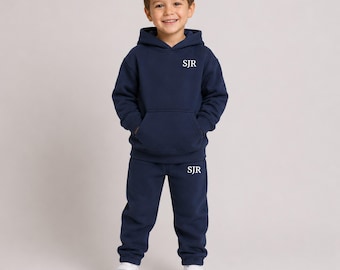 Personalized Kids Tracksuit, Cotton-Polyester Blend, Custom Name