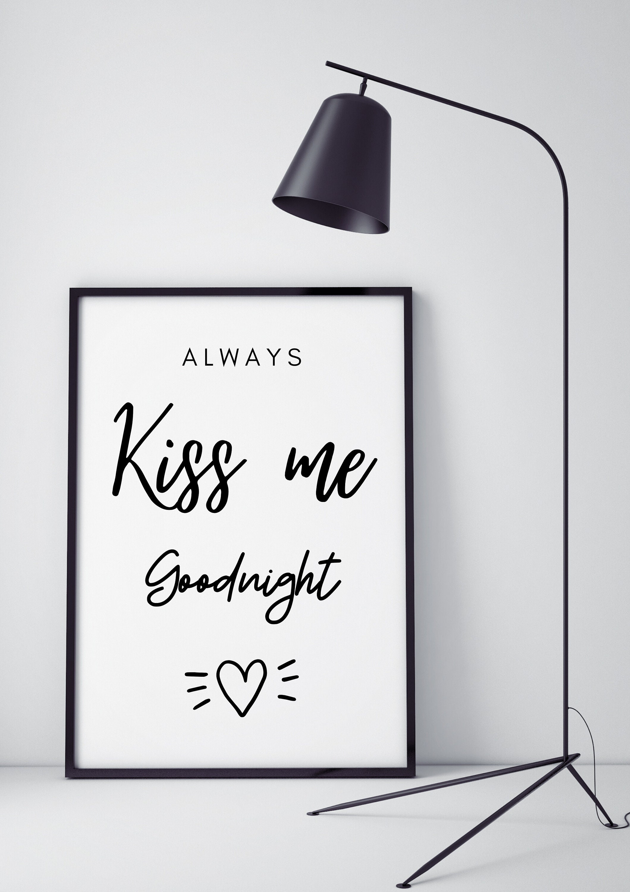 Always Kiss Me Goodnight Bedroom Decor Bedroom Wall Art Etsy