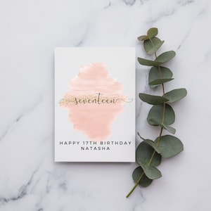 Personalisierte 17. Geburtstagskarte | A6 oder Square Card | Alles Gute zum Geburtstag | Karte für ihn | Alles Gute zum Geburtstag Karte | siebzehn Geburtstagskarte