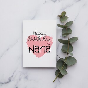 Happy Birthday Nana Birthday Card A6 Card Happy Birthday Grandma Nan ...