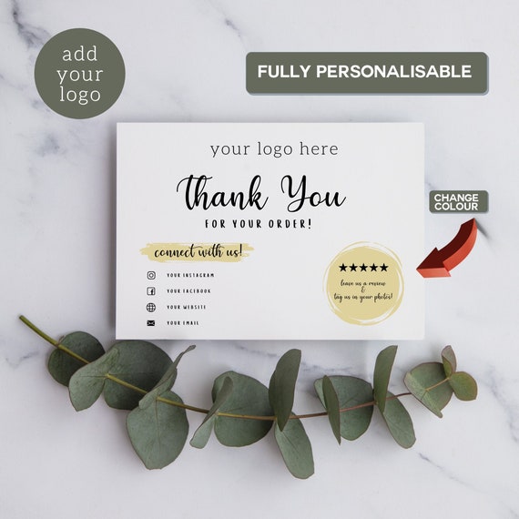 Personalised Thank you for your order packaging cards | Small Business Cards | Personalised Business Thank you Cards