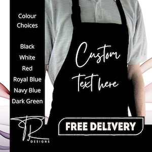 Printed Personalised Apron with pockets | Personalised Printed Kitchen Apron for Women & Men | Any Text
