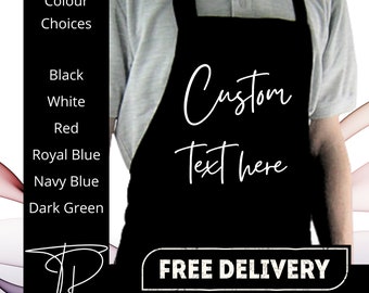 Printed Personalised Apron with pockets | Personalised Printed Kitchen Apron for Women & Men | Any Text