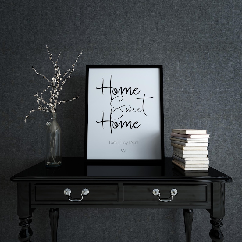 Personalised Home Sweet Home Wall Art Wall Art Home Decor Etsy UK