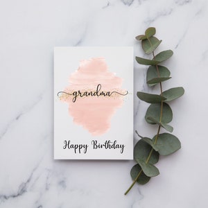 Cartão de aniversário da avó | A6 ou Cartão Quadrado | Feliz aniversário | Feliz aniversário vovó | Cartão de aniversário da vovó