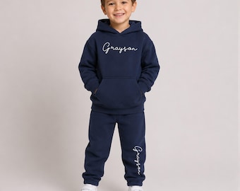 Personalized Kids Tracksuit, Cotton Polyester Blend, Custom Name