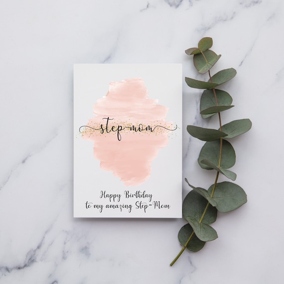 Step-mom Birthday Card Happy Birthday Step-mum Step-mom | Etsy