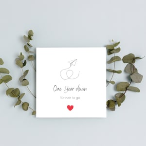 Tarjeta de primer aniversario / tarjeta de aniversario para él / tarjeta de aniversario para ella / feliz aniversario / tarjeta de 1er aniversario