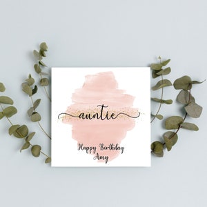 Personalisierte Tante Geburtstagskarte | A6 oder Quadrat karte | Alles Gute zum Geburtstag | Happy Birthday Tante | Tante Geburtstagskarte