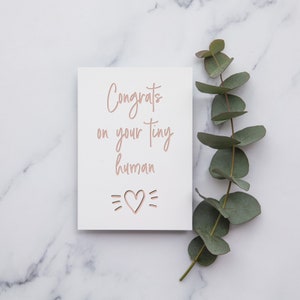 Nuova baby girl Card / New Baby Boy Card / Congratulazioni sul tuo piccolo umano / Nuova carta bambino / A6 o Carta Quadrata / Nuovo Bambino