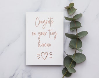New Baby Girl Card | New Baby Boy Card | Congrats on your tiny human | New Baby Card | A6 or Square Card | New Baby