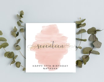 Personalised 17th Birthday Card | A6 or Square Card | Happy Birthday | Card for Him | Happy Birthday card | seventeen birthday Card