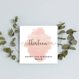 Personalisierte 13. Geburtstagskarte | A6 oder Quadratische Karte | Alles Gute zum Geburtstag | Karte für Ihn | Happy Birthday Karte | 13 Geburtstagskarte