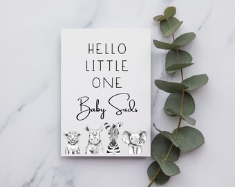 Personalised New Baby Girl Card | New Baby Boy Card | Welcome to the World Card | Hello Little One Card | New Born Baby Card | Babygirl Card