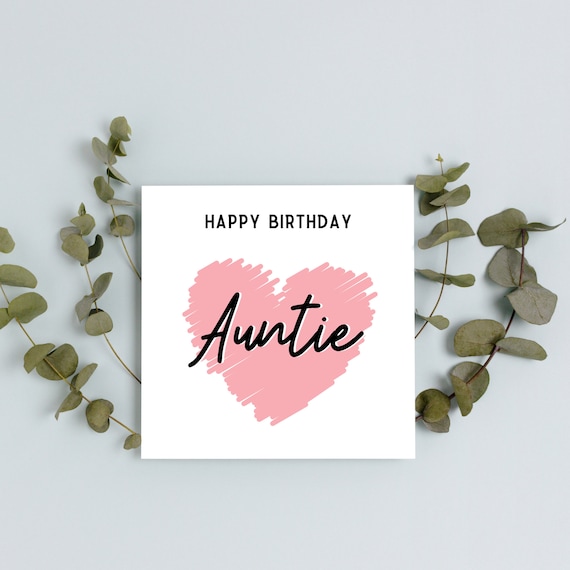 Happy Birthday Auntie Card A6 Or Square Card Happy Etsy