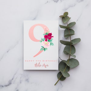 Carte de 9e anniversaire personnalisée | Bonne carte de 9e anniversaire | | de carte d’anniversaire neuvième carte d’anniversaire