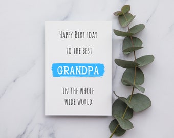 Happy Birthday Grandpa Card | A6 Card | Happy Birthday | Grandpa | Paps | Grandad | Personalise any name!