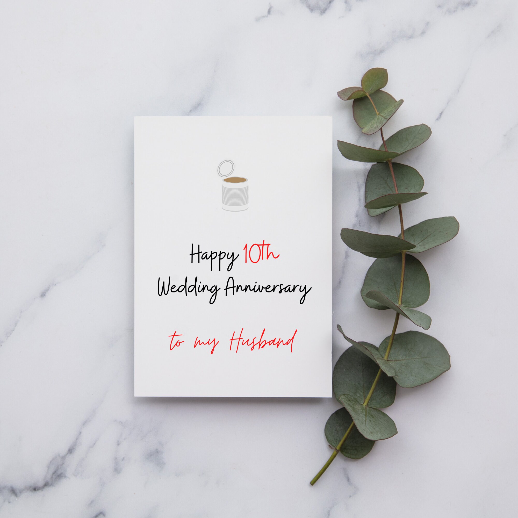 Happy 10th Anniversary to my Husband Tin Anniversary card | Etsy