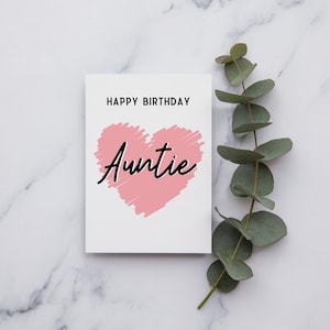 Alles Gute zum Geburtstag Tante Karte | A6 oder quadratische Karte | Alles Gute zum Geburtstag Tante | Tante Geburtstagskarte