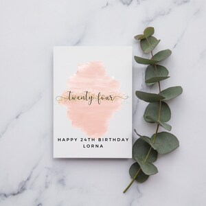 Personalisierte 24. Geburtstagskarte | A6 oder Quadratische Karte | Happy Birthday | Karte für Ihn | Happy Birthday Karte | Geburtstagskarte zum 20. Geburtstag