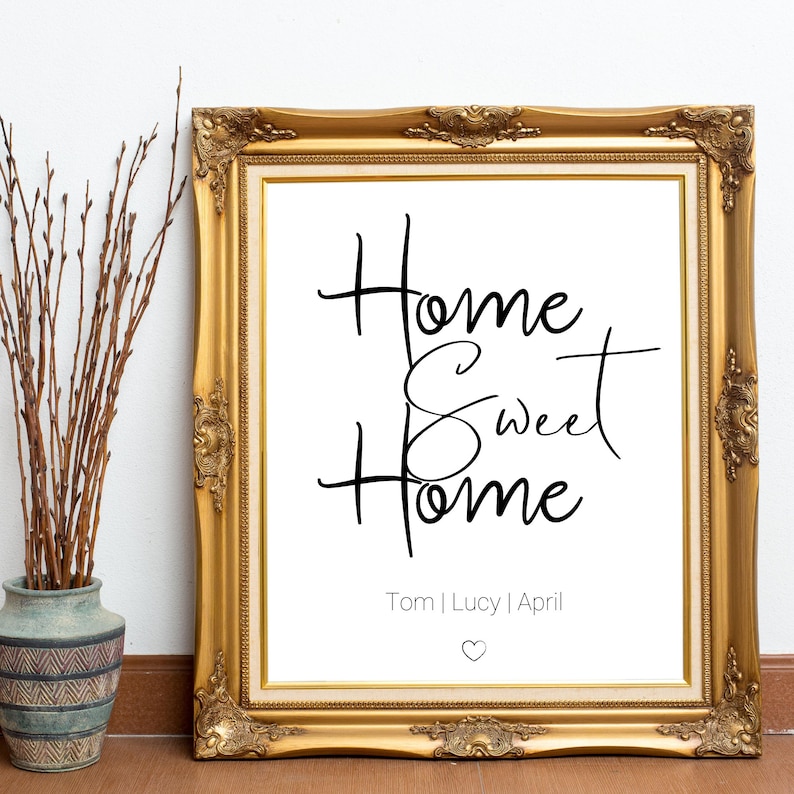 Personalised Home Sweet Home Wall Art Wall Art Home Decor Etsy UK