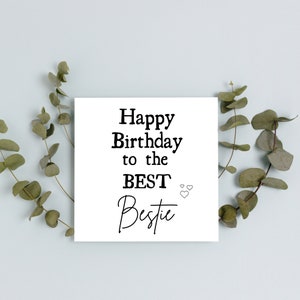 Alles Gute zum Geburtstag auf die BESTE Bestie Karte | A6 oder quadratische Karte | Alles Gute zum Geburtstagskarte für beste Freundin | Bestie Geburtstag | Alles Gute zum Geburtstag Karte |
