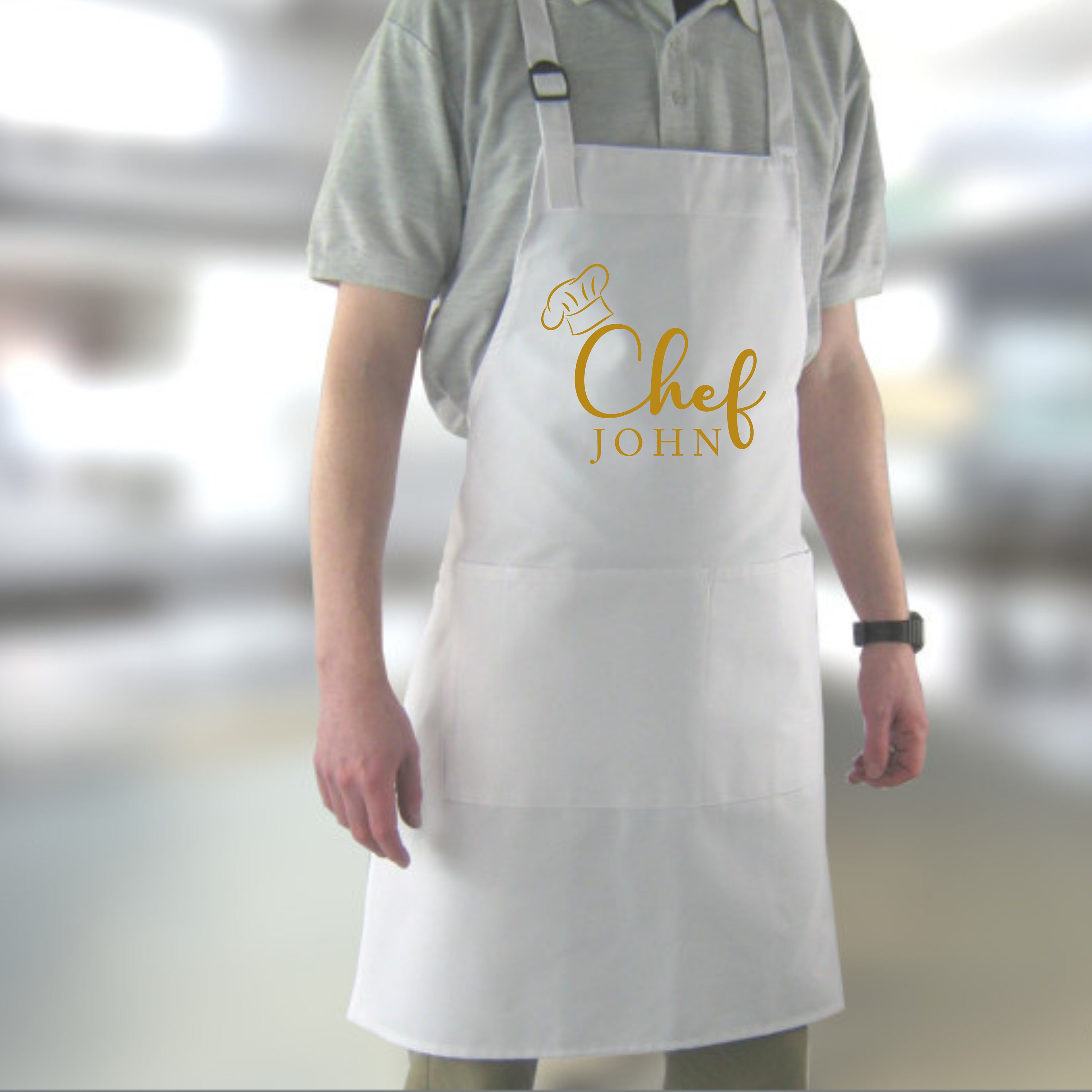 Delantal personalizado para hombres y mujeres con bolsillos,  personalizable, texto de nombre, logotipo, imagen, foto, parrilla,  cocinero, chef - AliExpress