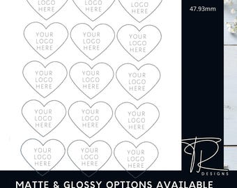 Heart Shaped stickers | personalised stickers | logo stickers | Business stickers | labels | Order stickers | Matte or Glossy
