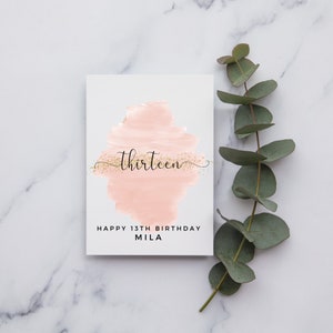 Personalisierte 13. Geburtstagskarte | A6 oder Square Card | Alles Gute zum Geburtstag | Karte für ihn | Alles Gute zum Geburtstag Karte | dreizehn Geburtstagskarte