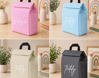 Personalised Kids Lunch Bag | Custom Name Children's Lunchbag | Personalised School Lunch Bag | Nursery Lunch Bag | Girls & Boys