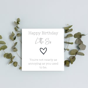 Carte Sis Joyeux Anniversaire | Carte sœur joyeux anniversaire | Carte Little Sis